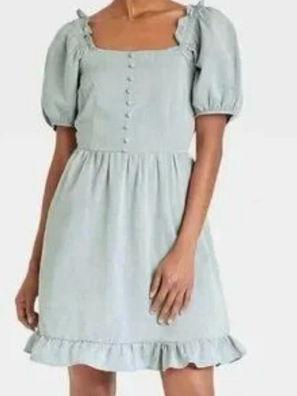 Who What Wear Women’s Light Blue Chambray Twill Dress w/ Pockets Size Medium